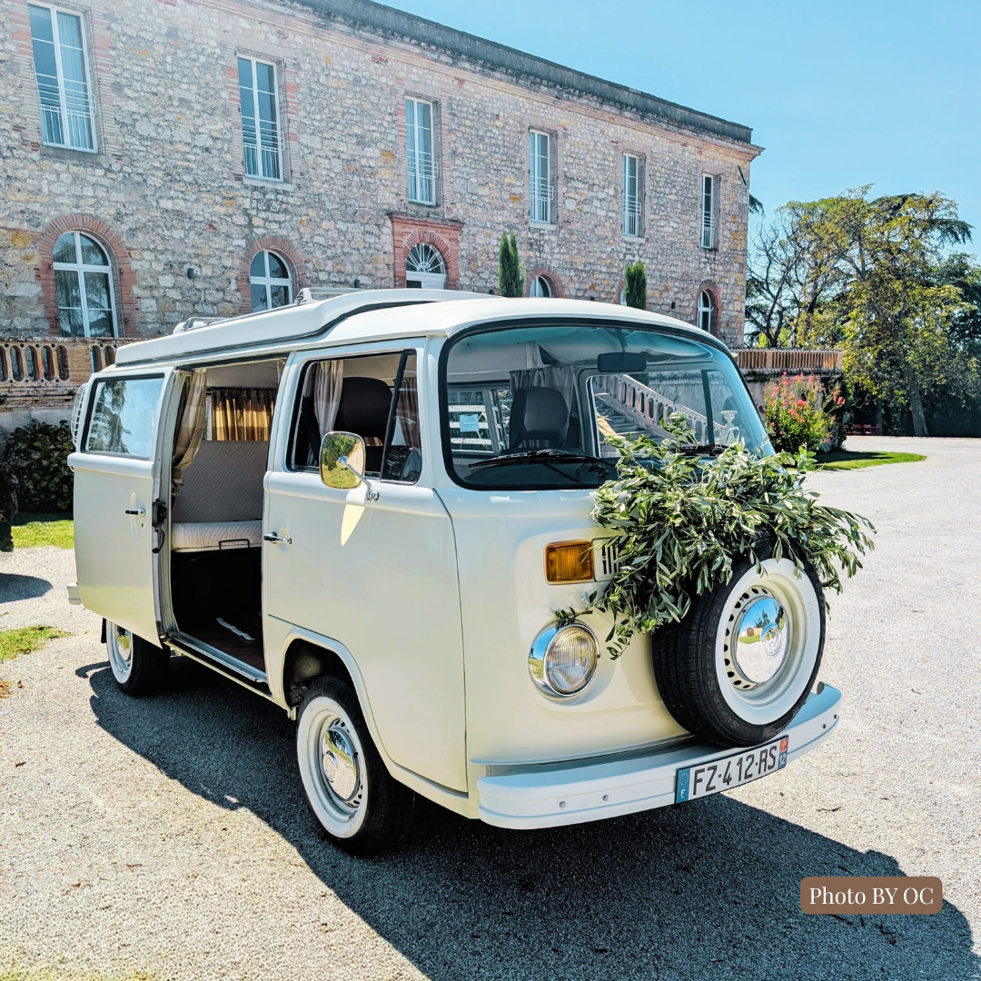 combi vw blanc mariage en occitanie aveyron tarn garonne lot